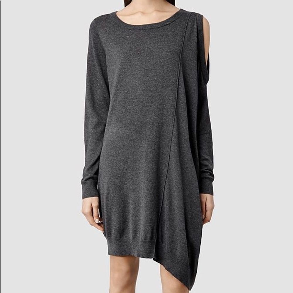 All Saints Cold Shoulder Sago Sweater Dress Sz 10